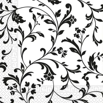 Papírový ubrousek Procos Ubrousky papírové černo-bílé Arabesque 33x33 cm 20 ks