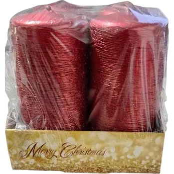 Svíčka Svíčky adventní škrábaná červená (vánoční svíčky)