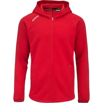 Pánská mikina Mikina CCM Locker Room Full Zip Hoodie 2022 SR, Senior, S, červená CCM