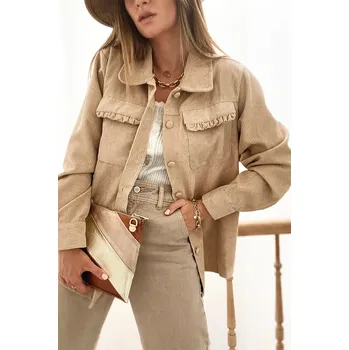 Dámská bunda OMG Dámská košilová bunda Temara světle béžová XL