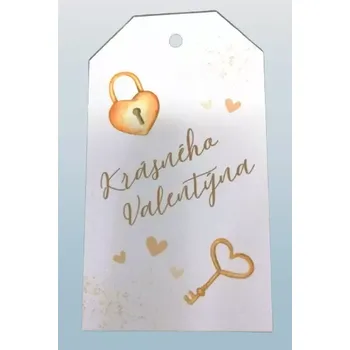 Dárková kartička - Krásného Valentýna, žlutá