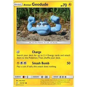 Karetní hra Pokémon TEU 035/181 Alolan Geodude - Team Up Stav: Excellent, Verze: REVERSE HOLO