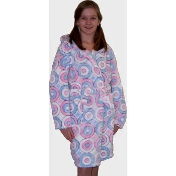 Dívčí župan Župan dětský COCOON model 612 kroužky s bílou - 7/8 let