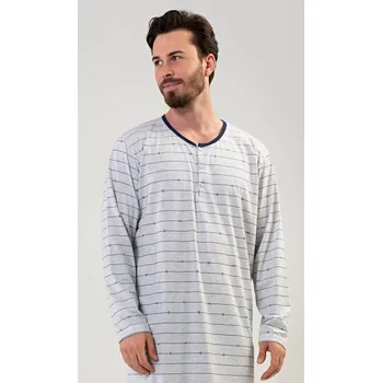 Pánské pyžamo Pánská noční košile s dlouhým rukávem Filip Gazzaz, šedá M i232_7860_55455957:šedá M