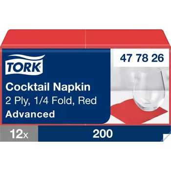 Tork Advanced ubrousky 24/2 koktejlové, červené