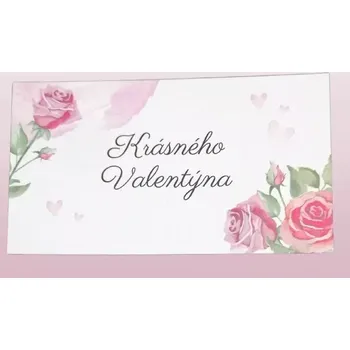 Dárková krabička Dárková kartička - Krásného Valentýna, 9x5 cm