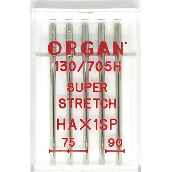 Jehla Organ 130/705H Super Stretch síla 75-90 kulatá špička, balení 5ks
