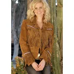 Stars & Stripes Bunda kožená Kayla Stars & Stripes, dámská, hnědá 3XL