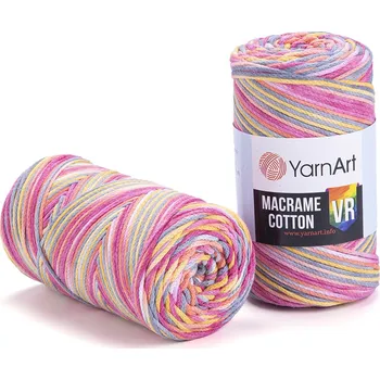 Galanterie Yarn Art Macrame Cotton VR 913 žlutá, oranžová, růžová, šedá