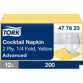 Papírový ubrousek Tork Advanced ubrousky 24/2 koktejlové, žluté