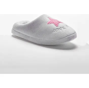 Dámské pantofle Fleecové pantofle s nášivkou 		hvězdy světle šedá 38