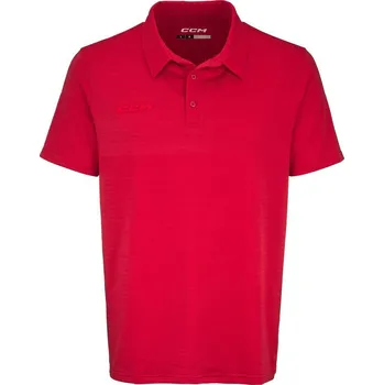 Pánské tričko Triko CCM Fitted Polo SR, červená, Senior, M CCM