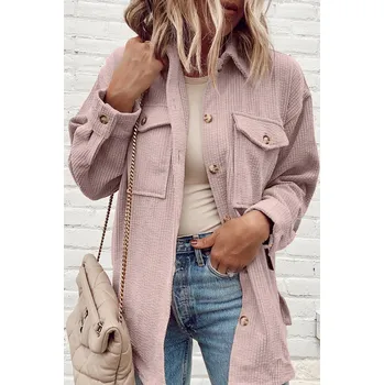 Dámská casual bunda OMG Dámská košilová bunda Kumaaa světle růžová M