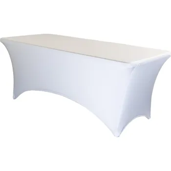 Napínací potah TENTino Elastický potah CATERING na skládací stůl 240x76 cm 1x VÝKROJ Barva ubrusu: BÍLÁ / WHITE
