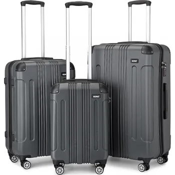 Sada 3 cestovních kufrů na kolečkách Kono ABS - šedá - 41/78/114L