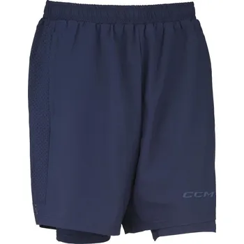 Pánské kraťasy Kraťasy CCM 2in1 Training Shorts SR, tmavě modrá, Senior, L CCM