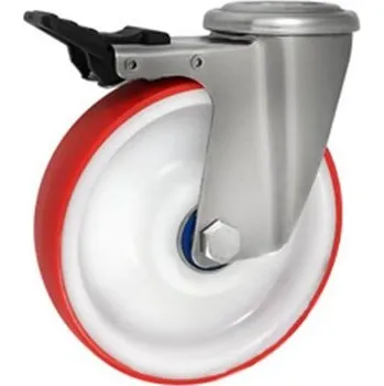 Pojezdové kolečko Kolo s polyuretanovým běhounem a ložiskem 150 mm nerezová vidlice ZABI