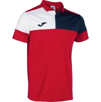 Pánské tričko Triko Joma Crew V Polo, červená-tmavě modrá-bílá, XXXL Joma