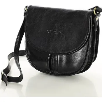 Kabelka Kožená brašna messenger taška s chlopní Barva: Černá