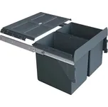 Koš odpadkový K60 2x27l/nízký/čelní šedý