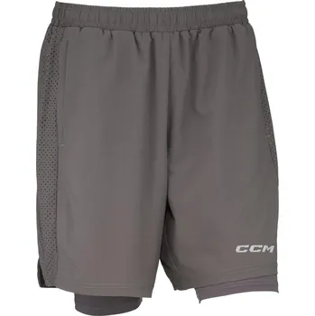 Pánské kraťasy Kraťasy CCM 2in1 Training Shorts SR, šedá, Senior, XS CCM