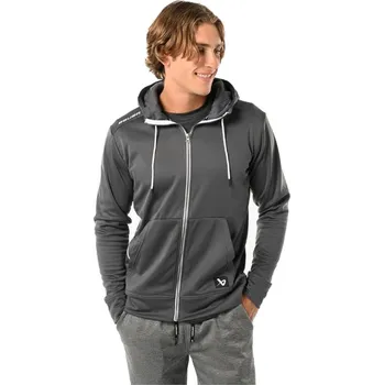 Pánská mikina Mikina Bauer Team Fleece Zip SR, Senior, šedá, XXL Bauer