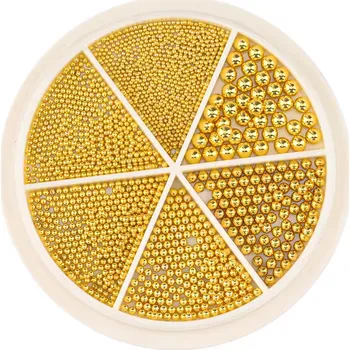 NailGems Delight Kaviár na nehty Karusel zlatý – 3D zdobení v různých velikostech