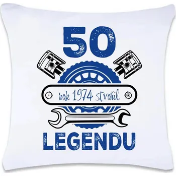Dekorativní polštářek DOBRÝ TRIKO Polštář s potiskem 50 let legenda 40 x 40 cm Oboustranný tisk: NE