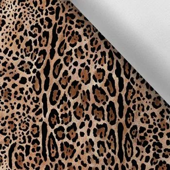 Látka s potiskem nepromokavý polyester TD/NS leopard