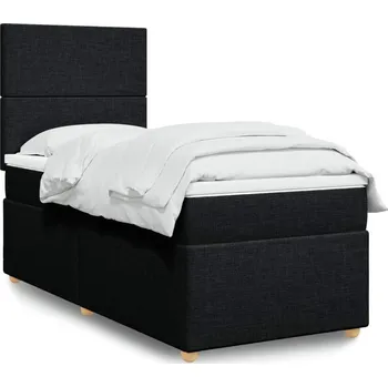 Postel vidaXL Box spring postel s matrací 80x200 cm textil [3291101] Barva: Černá