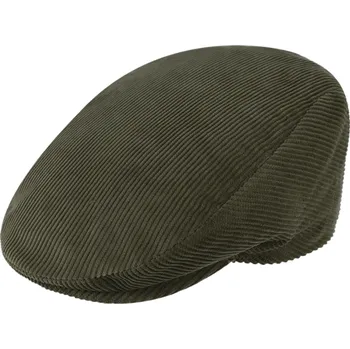 Čepice Fiebig - Headwear since 1903 Pánská manšestrová podzimní bekovka s nepromokavou podšívkou - olivově zelená barva Velikost: 61 cm (XL)