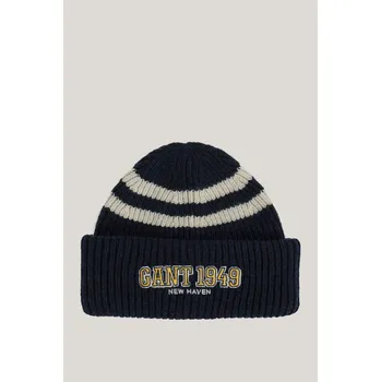 Pokrývka hlavy ČEPICE 1-6 LET GANT STRIPED KNITTED BEANIE EVENING BLUE