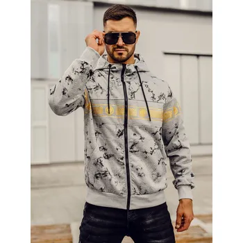 Pánská mikina Šedá pánská mikina na zip s kapucí Bolf 27B8125 - L