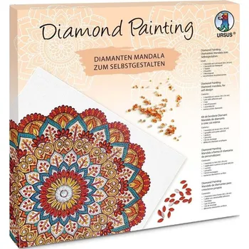 Diamantové malování URSUS Diamond Art Painting umělecká sada - Mandala červenomodrá