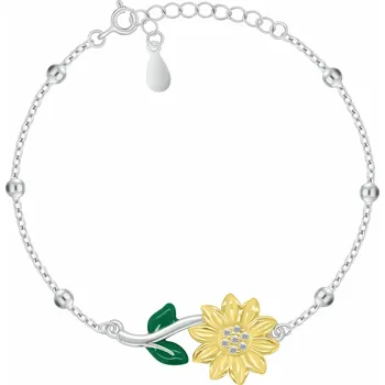 Náramek Brilio Silver Hravý stříbrný náramek se slunečnicí BRC224W + 2 měsíce na vrácení zboží
