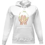 Dámská mikina s kapucí s potiskem Ruce se semínky pro pány i dámy dámské