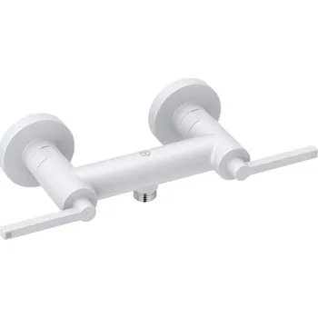 Vodovodní baterie Kludi Nova Fonte Puristic Baterie sprchová nástěnná, rozteč 150 mm, bez příslušenství, bílá matná, 207105315