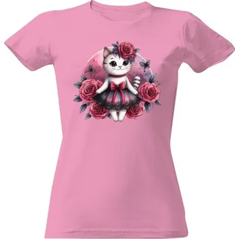 Dámské tričko Tričko s potiskem Krajková sukně a růže dámské