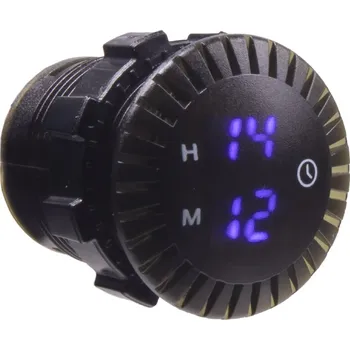 Autožárovka Stualarm Digitální LED hodiny 34671 12/24V modré