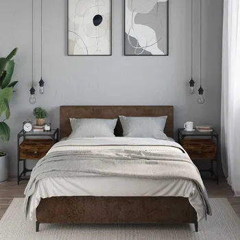 Noční stolek vidaXL Noční stolky 2 ks 40 x 40 x 55 cm kompozitní dřevo [846075] Barva: kouřový dub