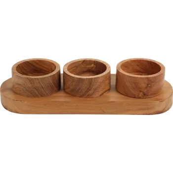 Home Styling Collection Servírovací set na občerstvení, akátové dřevo, 28 x 10 x 6 cm