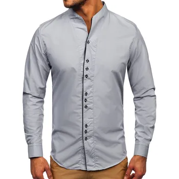 Pánská šedá košile s dlouhým rukávem Bolf 5720 - XL