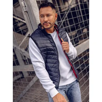 Pánská vesta Tmavě modrá pánská prošívaná vesta Bolf 7103A - M