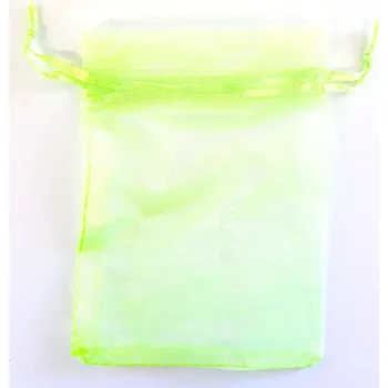 Dárková taška Organzový sáček, 9 x 12 cm, neon zelená, 1ks