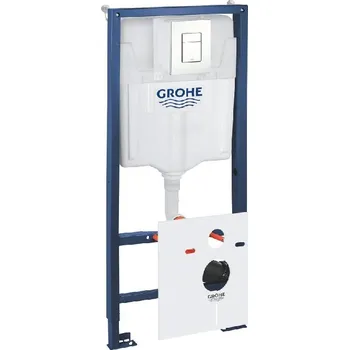 WC sada Grohe Předstěnová instalace s nádržkou pro závěsné WC, souprava Fresh a tlačítko Skate Cosmopolitan, alpská bílá - G39448000