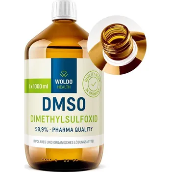 Přírodní produkt WoldoHealth DMSO dimethylsulfoxid 99,9% ph. Eur. Farmaceutická kvalita 1000 ml