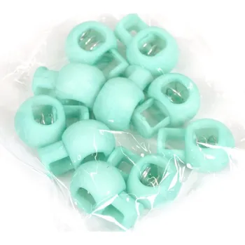 Plastová brzdička kulatá 9 mm pastelově zelená - balení 10 ks