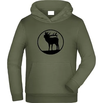 Pánská mikina Myslivecká Mikina dětská Jelen v kruhu