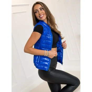 Dámská vesta Modrá dámská prošívaná vesta Bolf R0107A - 2XL