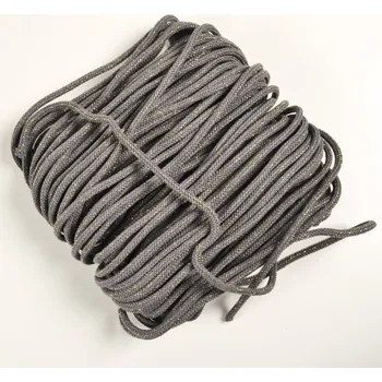 Třpytivá pletená bavlněná šňůra s lurexem 7mm premium šedý melír